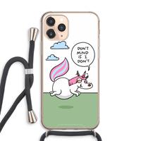 CaseCompany Unicorn: iPhone 11 Pro Max Transparant Hoesje met koord