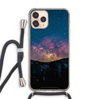 CaseCompany Travel to space: iPhone 11 Pro Max Transparant Hoesje met koord