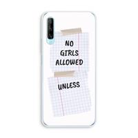CaseCompany No Girls Allowed Unless: Huawei P Smart Pro Transparant Hoesje