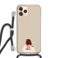 CaseCompany I drink wine: iPhone 11 Pro Max Transparant Hoesje met koord