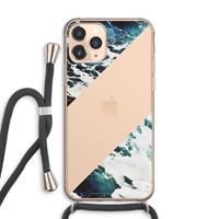 CaseCompany Golven: iPhone 11 Pro Max Transparant Hoesje met koord