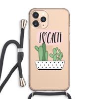 CaseCompany I love cacti: iPhone 11 Pro Max Transparant Hoesje met koord