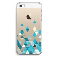 CaseCompany Gekleurde driehoekjes blauw: iPhone 5 / 5S / SE Transparant Hoesje