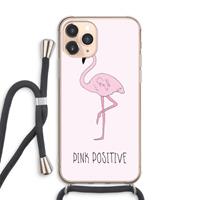 CaseCompany Pink positive: iPhone 11 Pro Max Transparant Hoesje met koord