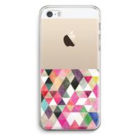 CaseCompany Gekleurde driehoekjes: iPhone 5 / 5S / SE Transparant Hoesje