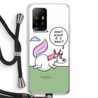 CaseCompany Unicorn: Oppo A94 5G Transparant Hoesje met koord