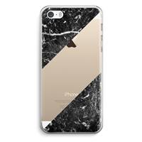 CaseCompany Zwart marmer: iPhone 5 / 5S / SE Transparant Hoesje