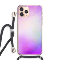 CaseCompany Clouds pastel: iPhone 11 Pro Max Transparant Hoesje met koord