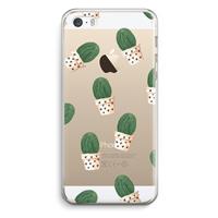 CaseCompany Cactusprint roze: iPhone 5 / 5S / SE Transparant Hoesje