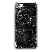 CaseCompany Zwart Marmer 2: iPhone 5 / 5S / SE Transparant Hoesje