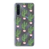 CaseCompany Cactus Lover: Oppo A91 Transparant Hoesje