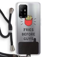 CaseCompany Fries before guys: Oppo A94 5G Transparant Hoesje met koord