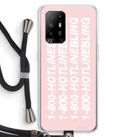 CaseCompany Hotline bling pink: Oppo A94 5G Transparant Hoesje met koord