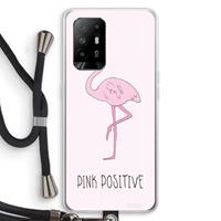 CaseCompany Pink positive: Oppo A94 5G Transparant Hoesje met koord