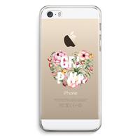 CaseCompany GRL PWR Flower: iPhone 5 / 5S / SE Transparant Hoesje