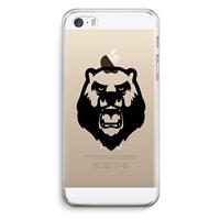 CaseCompany Angry Bear (black): iPhone 5 / 5S / SE Transparant Hoesje