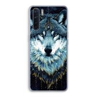 CaseCompany Darkness Wolf: Oppo A91 Transparant Hoesje