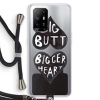 CaseCompany Big butt bigger heart: Oppo A94 5G Transparant Hoesje met koord