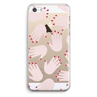 CaseCompany Hands pink: iPhone 5 / 5S / SE Transparant Hoesje
