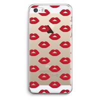 CaseCompany Lips: iPhone 5 / 5S / SE Transparant Hoesje