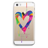 CaseCompany Melts My Heart: iPhone 5 / 5S / SE Transparant Hoesje