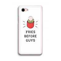 CaseCompany Fries before guys: Google Pixel 3 Transparant Hoesje