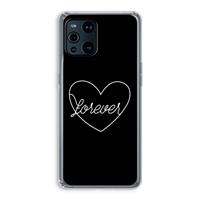 CaseCompany Forever heart black: Oppo Find X3 Transparant Hoesje