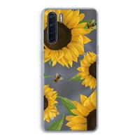 CaseCompany Sunflower and bees: Oppo A91 Transparant Hoesje