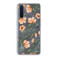 CaseCompany Peachy flowers: Oppo A91 Transparant Hoesje