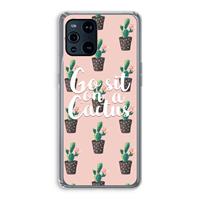 CaseCompany Cactus quote: Oppo Find X3 Transparant Hoesje