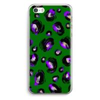 CaseCompany Green Cheetah: iPhone 5 / 5S / SE Transparant Hoesje