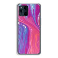 CaseCompany Paarse stroom: Oppo Find X3 Transparant Hoesje