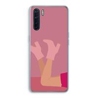 CaseCompany Pink boots: Oppo A91 Transparant Hoesje