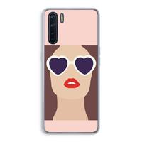 CaseCompany Red lips: Oppo A91 Transparant Hoesje