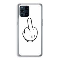 CaseCompany Middle finger white: Oppo Find X3 Transparant Hoesje