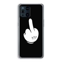 CaseCompany Middle finger black: Oppo Find X3 Transparant Hoesje