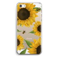 CaseCompany Sunflower and bees: iPhone 5 / 5S / SE Transparant Hoesje
