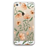 CaseCompany Peachy flowers: iPhone 5 / 5S / SE Transparant Hoesje