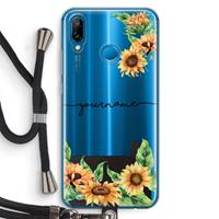 CaseCompany Zonnebloemen: Huawei P20 Lite Transparant Hoesje met koord