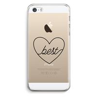 CaseCompany Best heart black: iPhone 5 / 5S / SE Transparant Hoesje