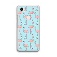 CaseCompany Anything Flamingoes: Google Pixel 3 Transparant Hoesje