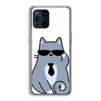 CaseCompany Cool cat: Oppo Find X3 Transparant Hoesje