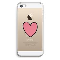 CaseCompany Hartje: iPhone 5 / 5S / SE Transparant Hoesje