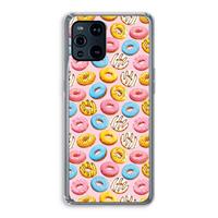 CaseCompany Pink donuts: Oppo Find X3 Transparant Hoesje
