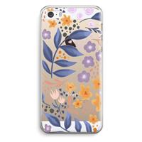 CaseCompany Flowers with blue leaves: iPhone 5 / 5S / SE Transparant Hoesje