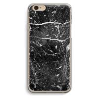 CaseCompany Zwart marmer: iPhone 6 / 6S Transparant Hoesje