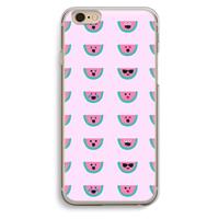 CaseCompany Smiley watermeloenprint: iPhone 6 / 6S Transparant Hoesje