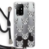 CaseCompany Kitten: Oppo A94 5G Transparant Hoesje met koord