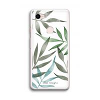 CaseCompany Tropical watercolor leaves: Google Pixel 3 Transparant Hoesje