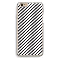 CaseCompany Strepen zwart-wit: iPhone 6 / 6S Transparant Hoesje